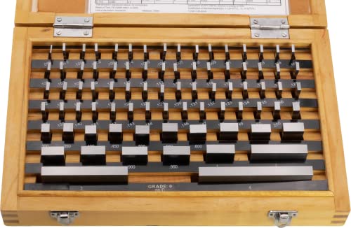 81 Pc Steel Gage Block Set, Grade As-0, Rectangle #TOP1