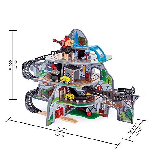 Riesige Bergmine von Hape | Buntes 32-teiliges Fantasie- und Eisenbahnspiel aus Holz | Spielzeugzug für Kinder, E3753 – Bild 6