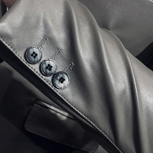 Chaqueta de cuero para hombre estilo clásico casual miniatura 4