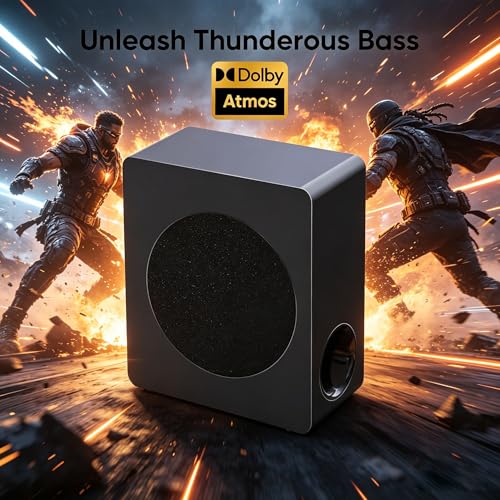 Image of GEOYEAO 2.1 CH Sound bar with Subwoofers, 100W Sound Bar for Smart TV, Dolby Atmos Surround Sound System, Adjustable Home Theater Bluetooth Speaker, for TV /Projector /PC