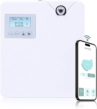 Smart Scent Essential Oil Diffuser, Professional Waterless Nebulizing Scent Air 300ml, HVAC Scent Diffuser for Home, Hall, Hotel, Office, Spa - White