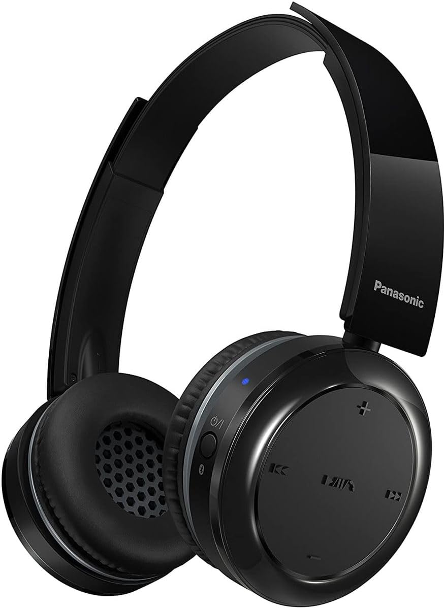 Panasonic RP-BTD5E-K Digital Wireless Headphones with Bluetooth, Stereo Over Ear Foldable Design with Microphone - Black