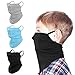 Rhino Valley Bandana Fasciale per Bambini [3 Pezzi], Maschera Multifunzionale con Due Ganci per Viso Sciarpa Estivo Traspirante ed Elastico Passamontagna Fazzoletti da Collo, Giorgio Chiaro&Nero&Blu