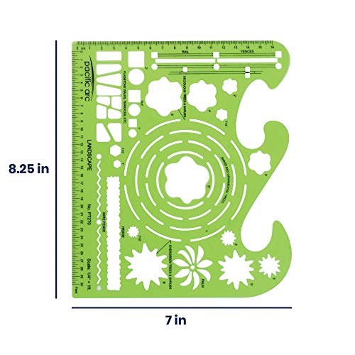 Image of Pacific Arc Landscape Template Guide, with Trees, Shrubs, Hedges, Fences, Flagstone Walks, and Terraces
