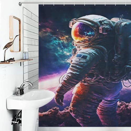 Astronaute rideau de douche imperméable pour salle de bain 183x183cm - 6