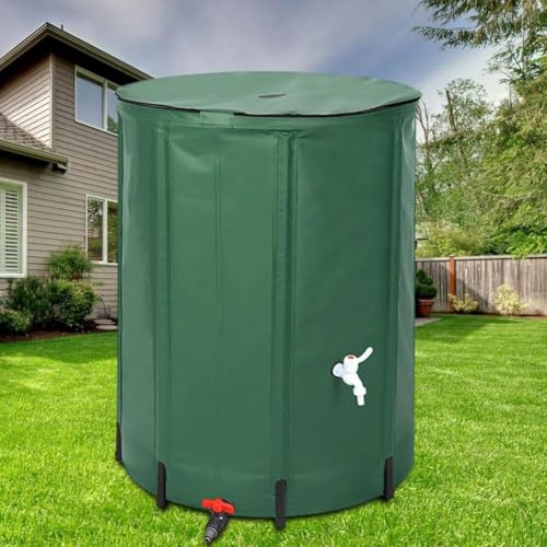 Foldable Rain Barrel, Collapsible Water Storage with Drain Valve and Filter Mesh for Efficient Garden Water Collection