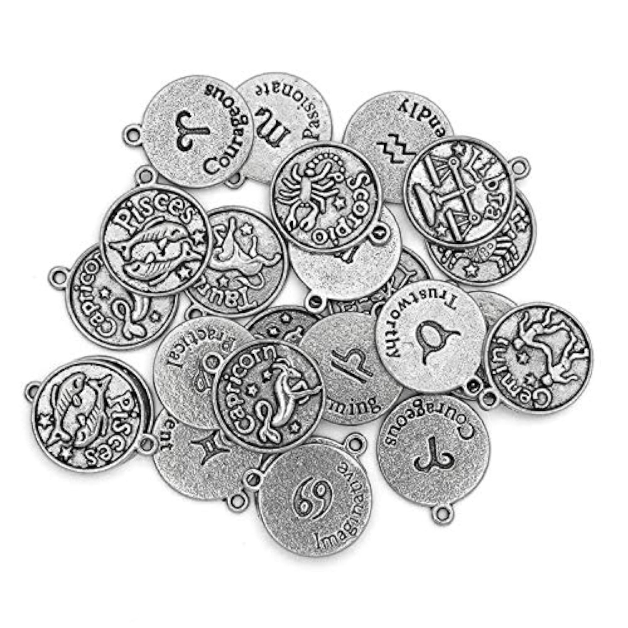 DIY Zodiac Charm Set for Jewelry Making, 24 Count