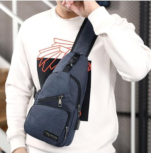 Bolsa shoulder Bag Lateral Com Alça Regulável Unissex T-10 (Azul)