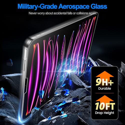 Image of EZ-GLAZ-2 Pack Paper-feel Glass Screen Protector for iPad Pro 12.9 inch 6th 5th 4th 3rd Gen (2022 /2021 /2020 /2018) - Apple Pencil Compatible, 9H+ Tempered Glass, Matte Film, Anti-Scratch, Bubble Free, with Installation Box