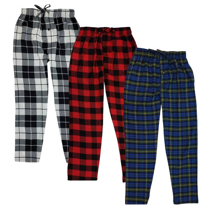 Different Touch 3 Pack Big and Tall Pajama Lounge Pants with Pocket Cotton Bottoms Sleepwear For Men2