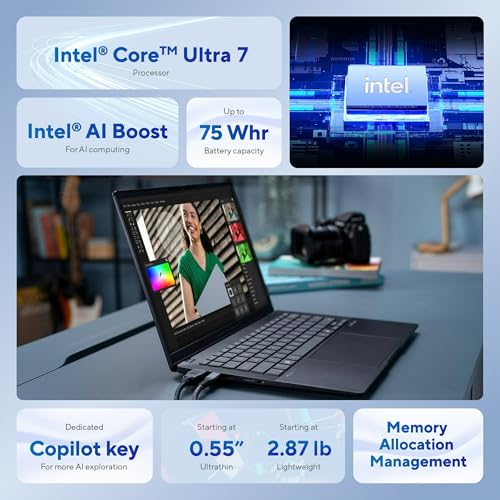 Image of ASUS Vivobook S 14 Copilot+ PC Laptop 14 inch WUXGA OLED 60Hz Laptop Intel Core Ultra 7 258V 32GB RAM 1TB SSD, Black, Windows 11 Pro