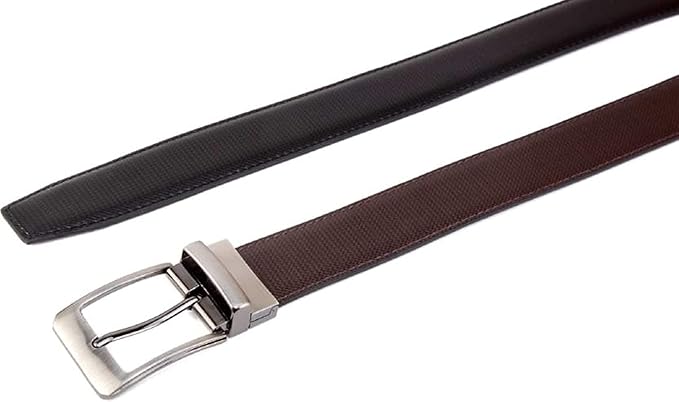 JUST-STYLE Men's PU Leather Reversible Belt (Black & Brown) Size (28-46) Formal/Regular