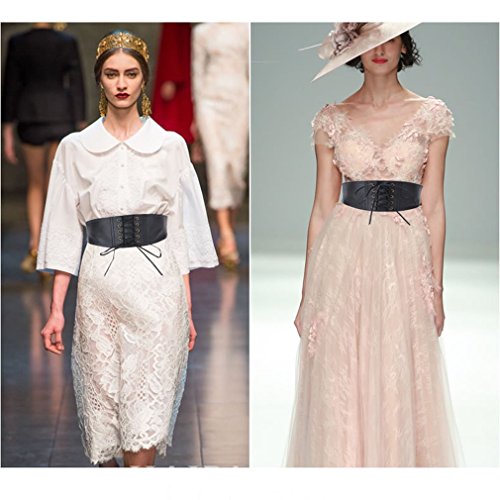 shengweiao Women's Waist Belt Elastic Stretchy Wide Cinch Belts Plus Size (XL/Fit waist 36.2"-45", Black)2