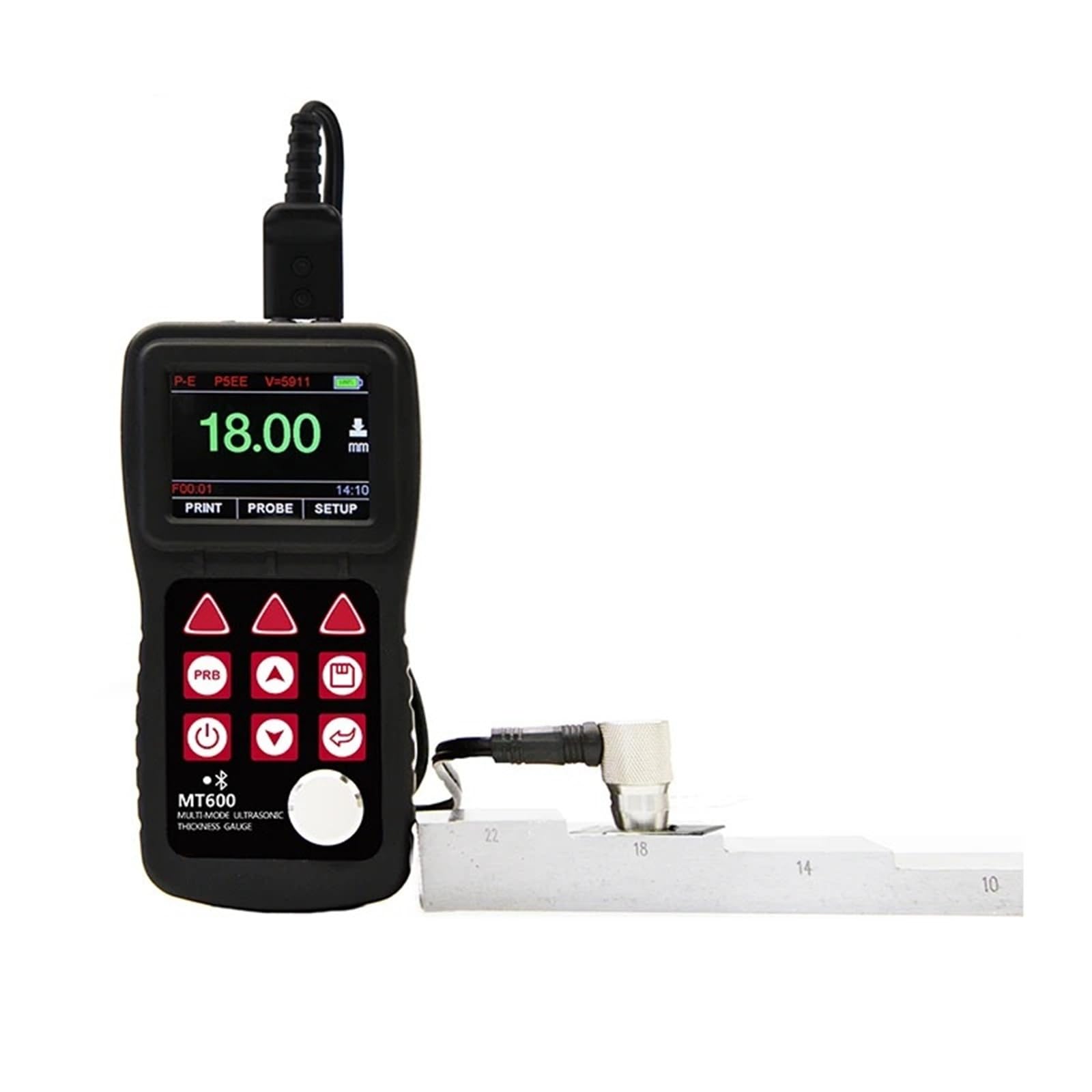 Thickness Gauge Multi-Mode Ultrasonic Thickness Meter Through Paint & Coatings Range 0.65-600mm Gauge Tester