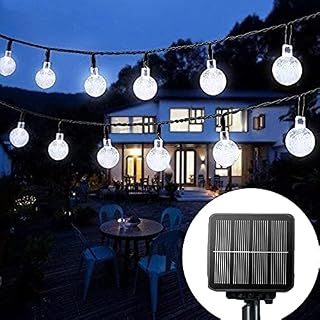 Solar String Lights, Christmas Lights 30 Led 22 Ft Crystal Globe Lights with 8 Lighting Modes, Waterproof Solar Powered Patio Lights for Garden Yard Porch Wedding Party Decor