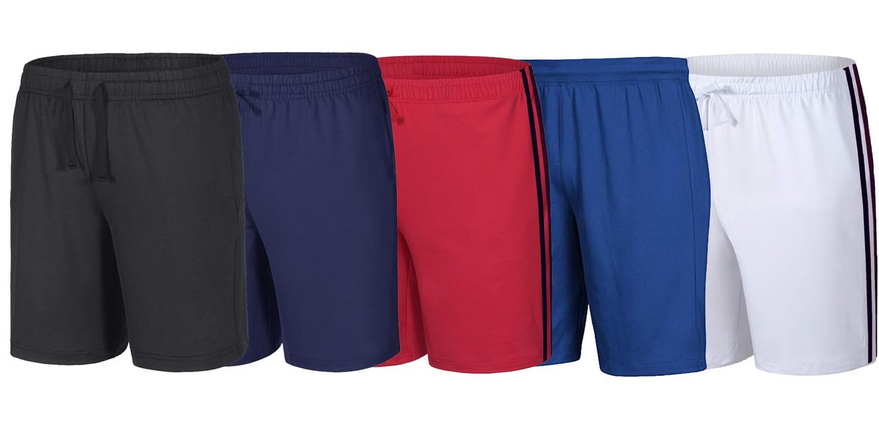 Pack of 5 Sports Polyester Shorts for Men