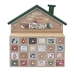 The Leonardo Collection Christmas Highland Cow Advent Calendar | Festive Countdown Decoration for Home | Reusable Wooden Advent Calendar with Highland Cow Design