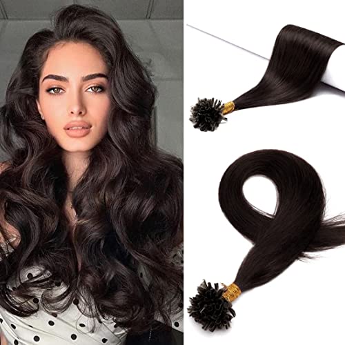 Nail Tipped Hair 20"-50g (#02 Dark Brown)