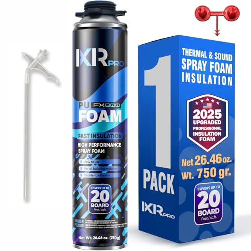 ixirpro Spray Foam Insulation Can (26.46 oz. / 750 g) Expanding Sealant, Closed Cell Spray Foam Heat Acoustic Insulation, High Density, Walls Ceiling Windows Doors