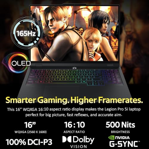Image of Lenovo Legion Pro 5i 16 inch WQXGA 165Hz Gaming Laptop, Intel 20-core Ultra 7 255HX (Beats Intel i9-14900HX), GeForce RTX 5070, 16GB, 1TB SSD, Backlit Keyboard, Windows 11 Pro, Black, 1TB Docking Station