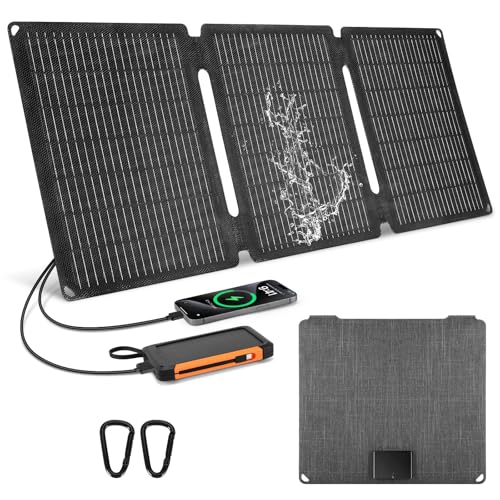 35W Portable Solar Panel Charger QC3.0 USB C Solar Panel Waterproof Dustproof 12v Solar Battery...