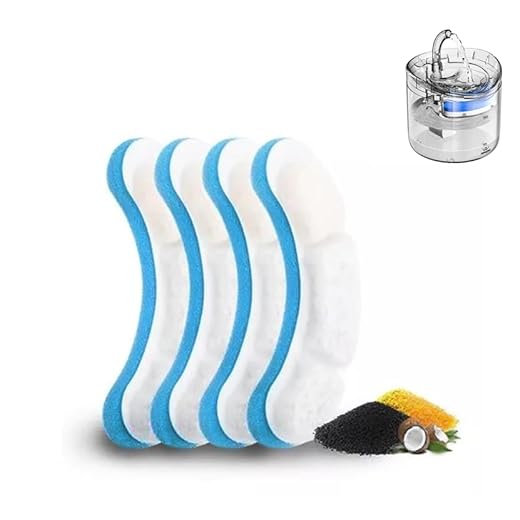 Kit 4 Refil Filtros Pet Bebedouro Fonte De Água Hidratação Filtragem Cães e Gatos