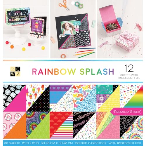 Papier double face de qualité Stack Rainbow Splash 30x30cm pour carterie
