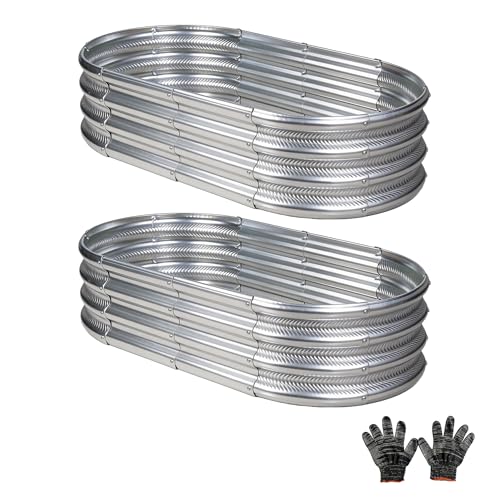 Gartist 2 pcs 4×2×1 ft Raised Garden Bed for Outdoor...