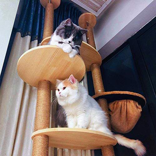 Poste para rascar gato 40 cm con sisal y madera sólida miniatura 7