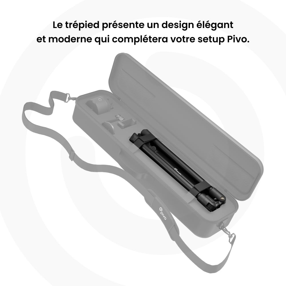 Pivo Trépied Léger de 160 cm, Extensible, pour Appareil Photo avec Filetage Universel de 1/4 Pouce Option à 3 Niveaux pour ES Caméras d'action, Les DSLR, Les Support Smartphone et Les Pivo