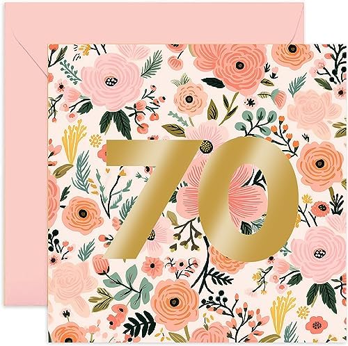 Old English Co. 70th Birthday Card For Women - Flowers Floral Gifts For ...
