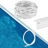 CIEOVO 120ft Swimming Roll Pool Liner Lock White Entrance Swimming Pool Beaded Wedge T Shaped Pool Liner Lock Flexible Pool Liner Patch Kit for Above-Ground In-Ground Swimming Pool Beaded Liners