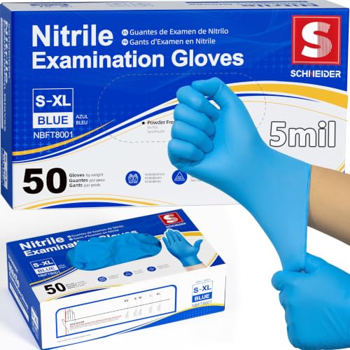 Image of Schneider Black Nitrile Gloves, Gloves Disposable Latex Free, Powder Free