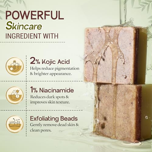 Image of Kozicare Kojic Radiance Soap & Scrub - Japanese 7-in-1 Formula, Pack of 1