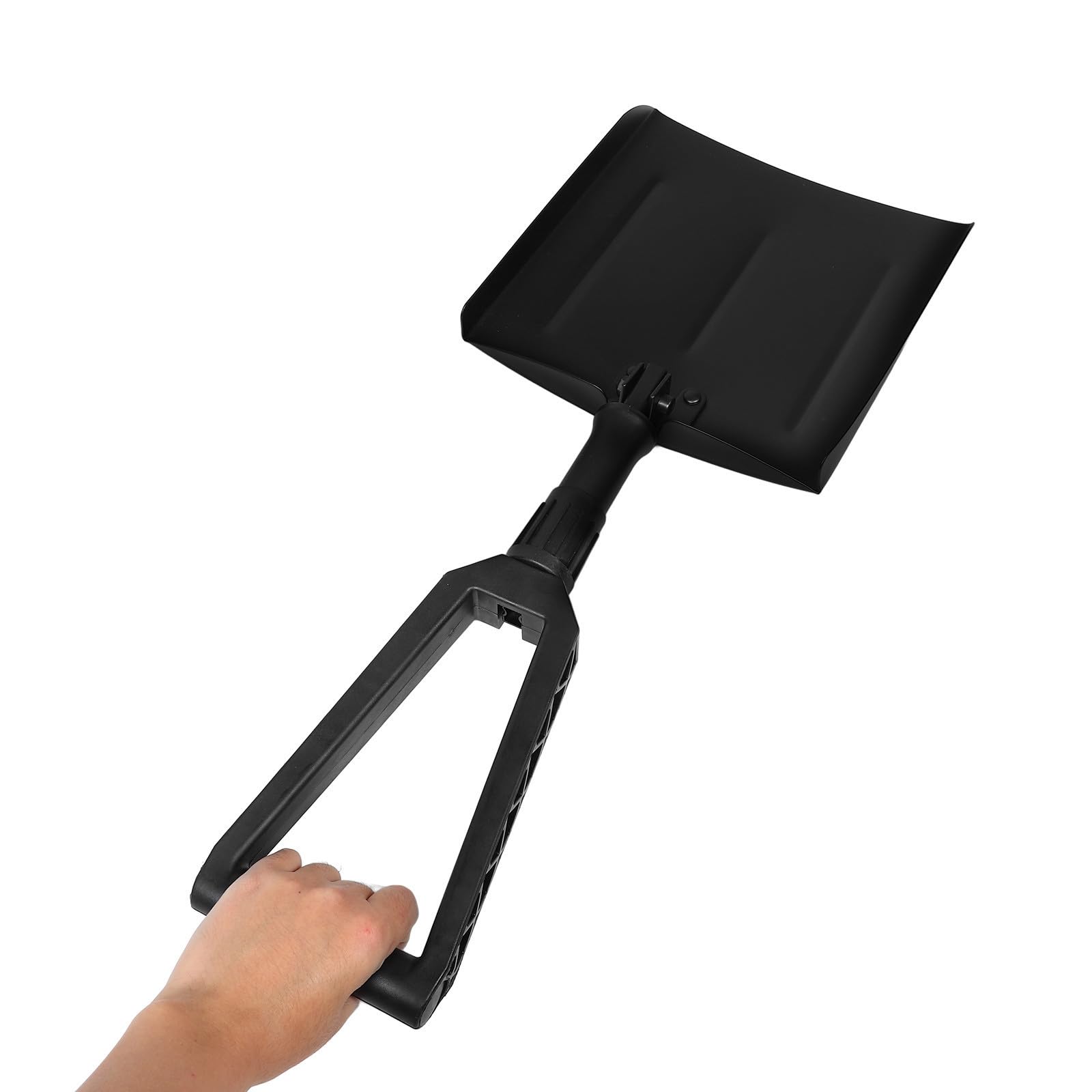 DOITOOL Pala de Nieve Plegable para Coche Mango de Hierro y Bolsa de Tela, Herramienta Portátil para Quitar Nieve en Entradas y Camping