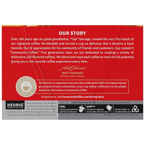 Image of Community Coffee Southern Pecan Praline Flavored 72 Count Keurig K-Cup Coffee Pods, Medium Roast, 12 Count (Pack of 6)