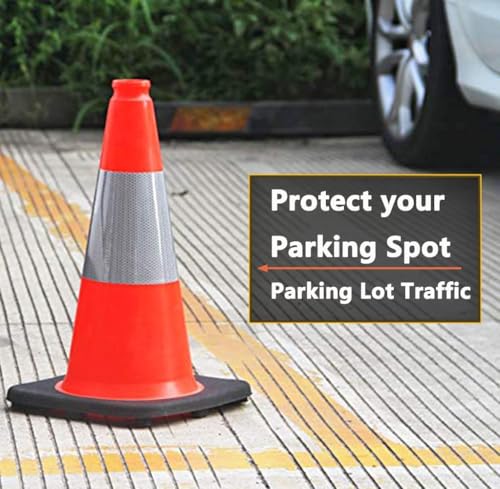 Image of BESEA 4 Pack 18 Inch Traffic Cones with Weighted Black Base