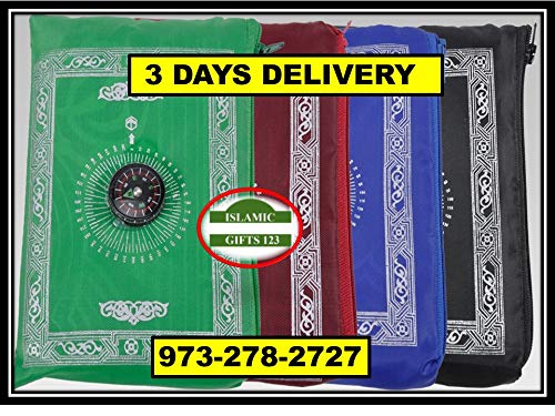 Islamic Prayer Rug (10) Islamic Travel Portable Prayer Mat Islamic Favors Kibla-Salat Ramadan-Eid Gift,Muslim Gift,Quran-Islamic Gifts 123 Ø±Ù…Ø¶Ø§Ù† Ù…Ø¨Ø§Ø±Ùƒ (10)