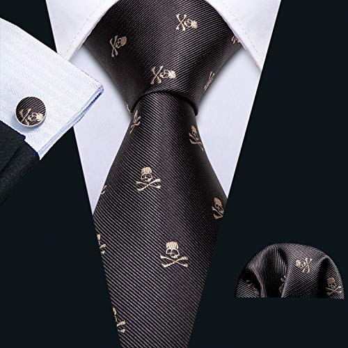 Image of Barry.Wang Fun Animal Ties for Men Designer Handkerchief Cufflink WOVEN Casual Necktie Set Festival