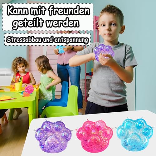 Fidget Toys,Anti Stress Spielzeug,4 Stück Elastizität Weich Stress Spielzeug Fidget Toy,Squeeze Toy Sensorik Spielzeug Stressabbau Spielzeug für 14+ Jahre Alt(Purple)