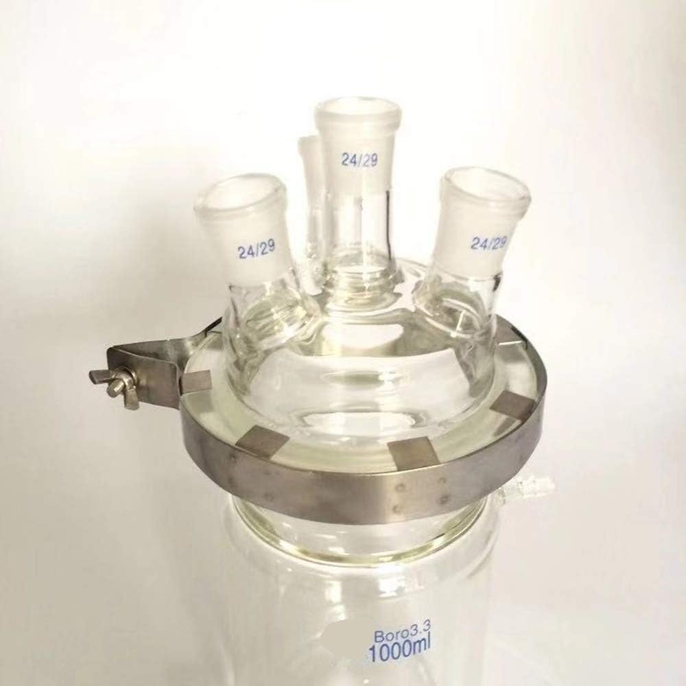 Laboratoryjny reaktor szklany — dwuwarstwowa kolba reakcyjna z otwartym płaszczem i trójportowym złączem 24/24/24(1000ml)