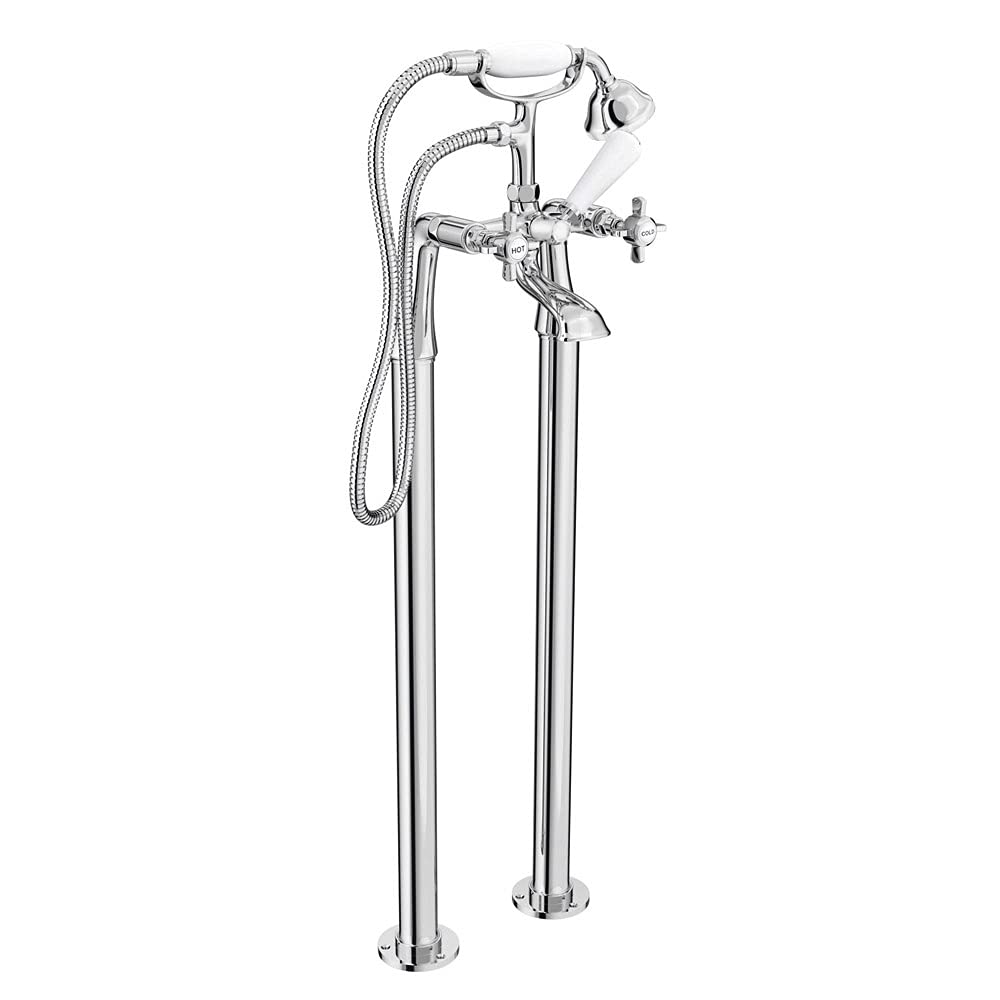 Edwin Traditional Freestanding Bath Shower Mixer Tap Chrome