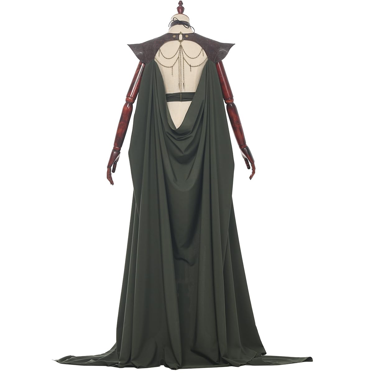 UniqKaliber Medieval Elven Cloak for Women Full Length Fairy Cape Off Shoulder Capelet Renaissance Cosplay Costume - Image 5