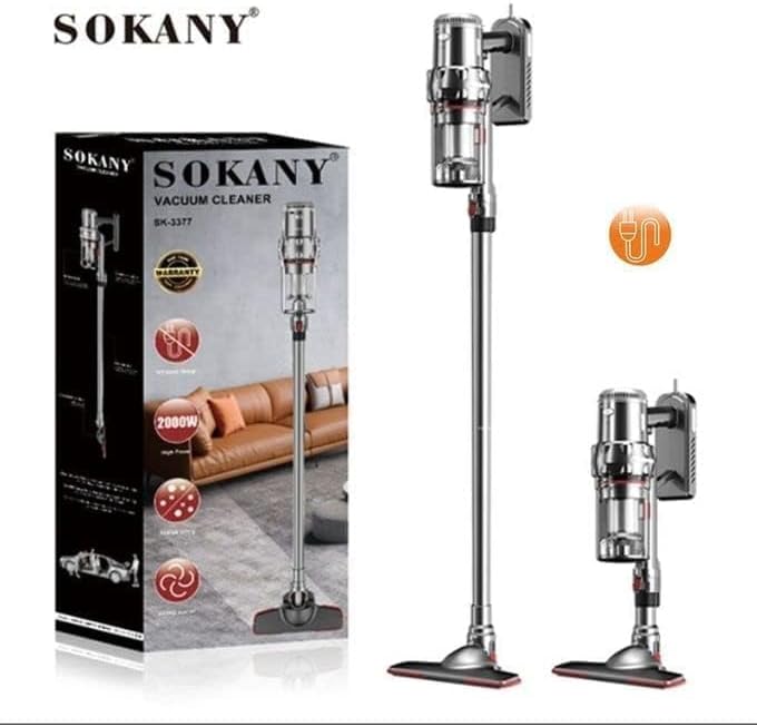 Sokany SK-3378 Vacuum Cleaner packaging and assembled unit
