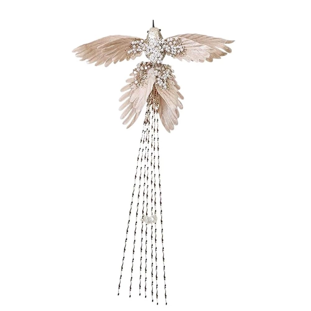 CTRLZS Christmas Tree Decoration Artificial Realistic Glitter Bird Hangable for Wreaths Mantel Yard Balcony