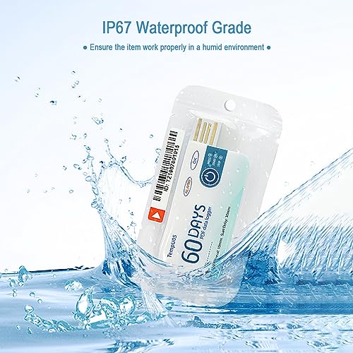 Tzone Temperature Data Logger USB Single Use Temp Recorder 10 Packs with PDF Report, Disposable Thermometer Logger Recording Freezer Logger for Cold Chain Transportation Fruit Storage IP67 Waterproof