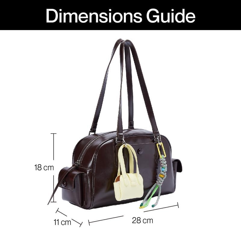 URBAN REVIVO Women’s Glossy Leather Crossbody Bag， Mini Purse Charm Handbag for Dating， Daily & Valentine‘s Gifts - Image 7