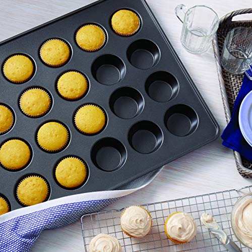 Wilton Perfect Results Premium Non-Stick Mega Standard-Size Muffin and Cupcake Baking Pan, Standard 24-Cup