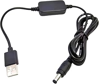 CNCTWO(コネクトツー) USB-DC(外径5.5/内径2.1mm) 5V→12V昇圧ケーブル 1m ACアダプタ LED照明や監視カメラなどの小電力機器用に使用できますUSBDC12P5521100