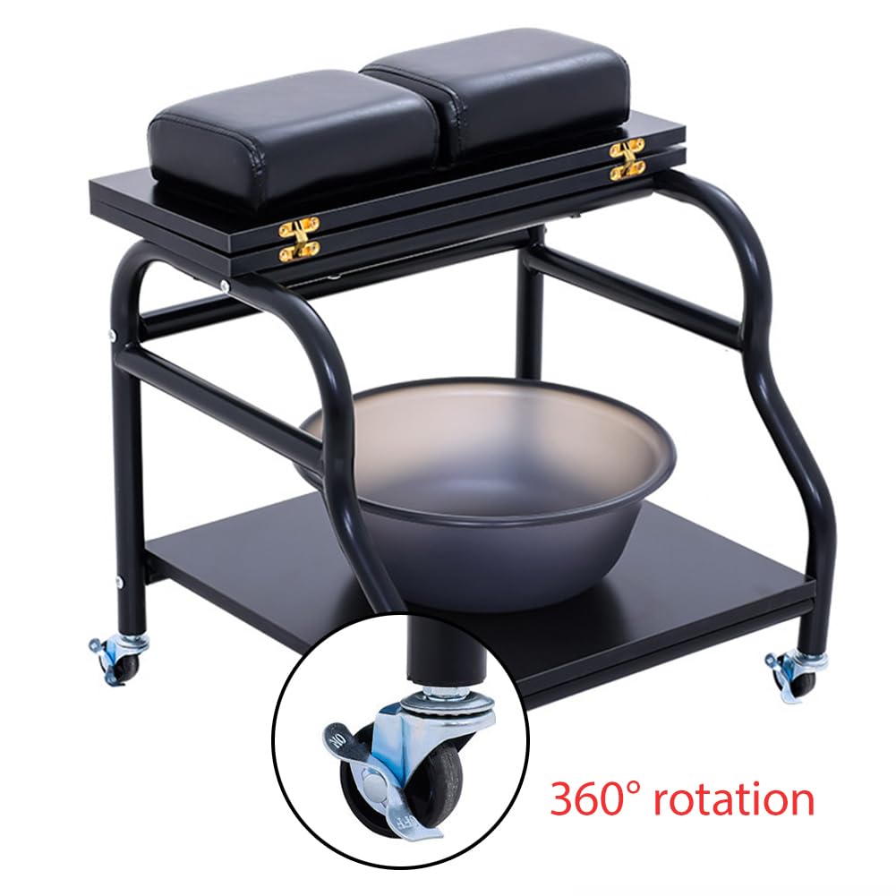 Carrello Per Pediluvio in Acciaio Inossidabile A Doppio Strato, Carrello Per Pedicure Portatile Per Stazione Di Massaggio Per Manicure Con Poggiapiedi, Carrello Per Estetista Per Pedicure